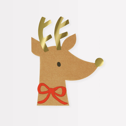 Meri Meri Reindeer with Red Bow Napkins 16ct