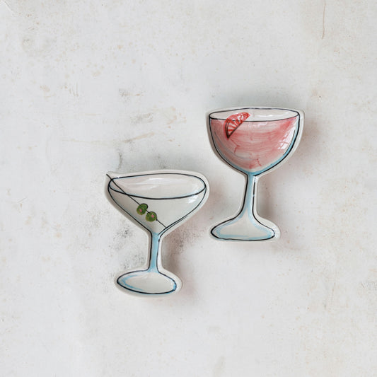 Cocktail Shaped Trinket Dish, 2 Styles