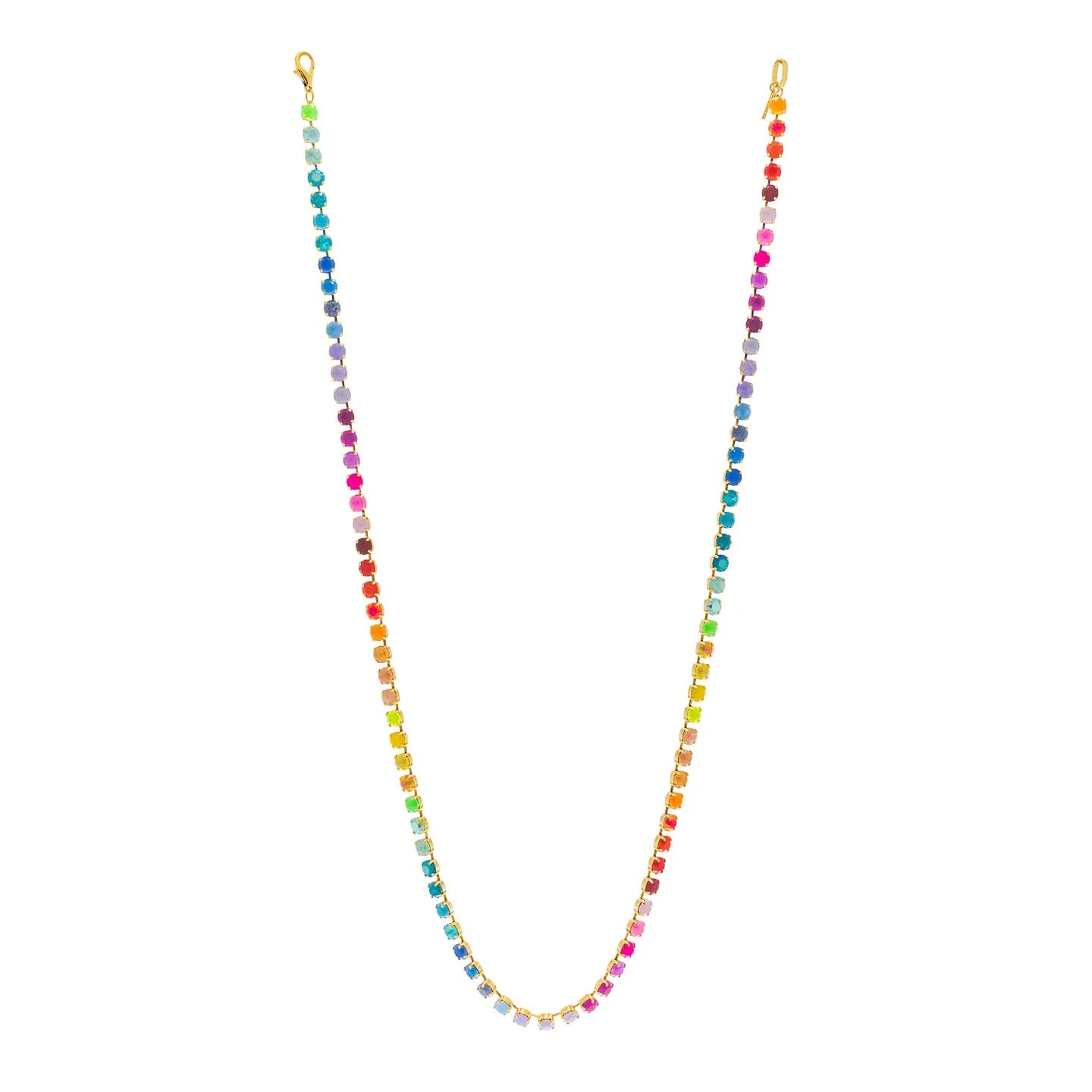 multi color stone necklace swarovski crystals Tova long necklace