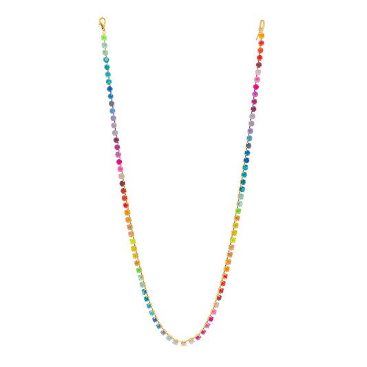 multi color stone necklace swarovski crystals Tova long necklace