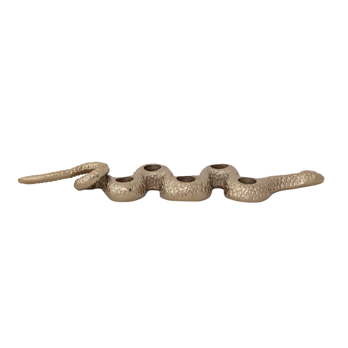Decorative metal piece with wavy design on a white background