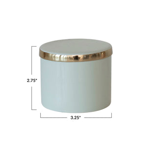 Decorative Enameled Metal Box w/ Lid, 2 Colors