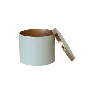Decorative Enameled Metal Box w/ Lid, 2 Colors