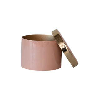 Decorative Enameled Metal Box w/ Lid, 2 Colors