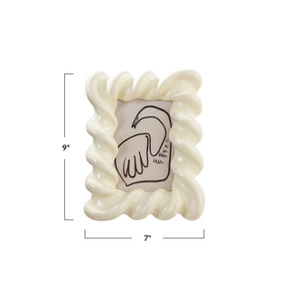 Cream Swirl 4x6 Photo Frame (Hangs or Sits)