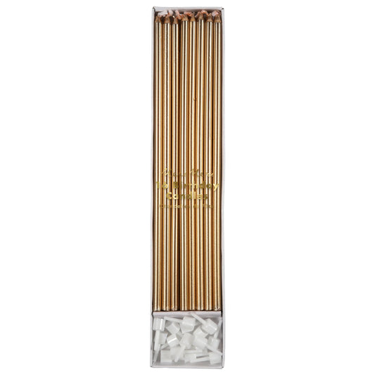 Meri Meri Gold Long Candles 16ct