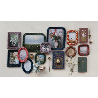 Resin Bobbin 4x4 Photo Frame, 2 Colors (Hangs or Sits)