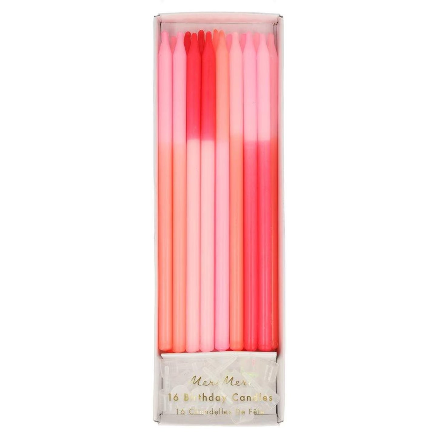 Meri Meri Pink Color Block Candles-16ct