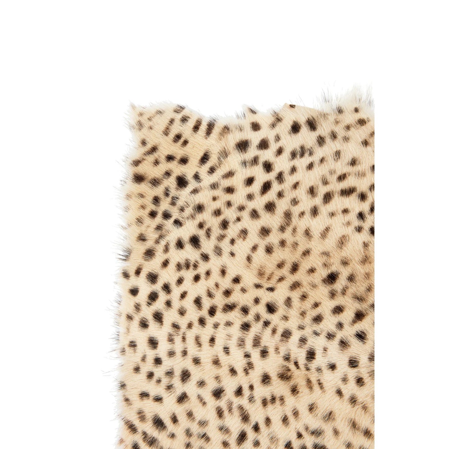 Goat Fur Rug with Leopard Print 2x3