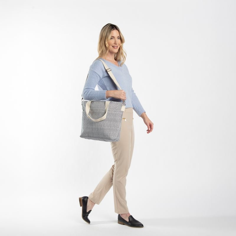 Striped Cooler Tote- Multiple Colors