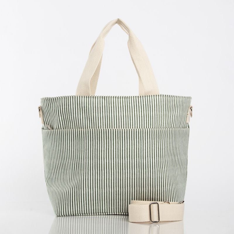 Striped Cooler Tote- Multiple Colors