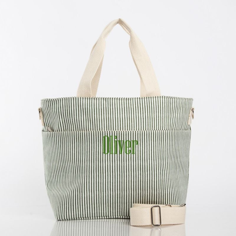 Striped Cooler Tote- Multiple Colors
