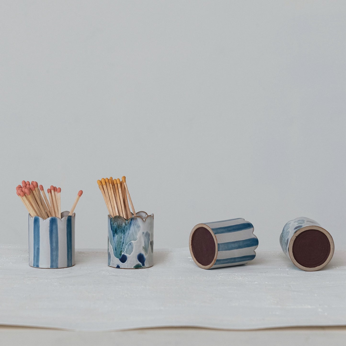 Blue & White Match Holder & Striker, 2 Designs