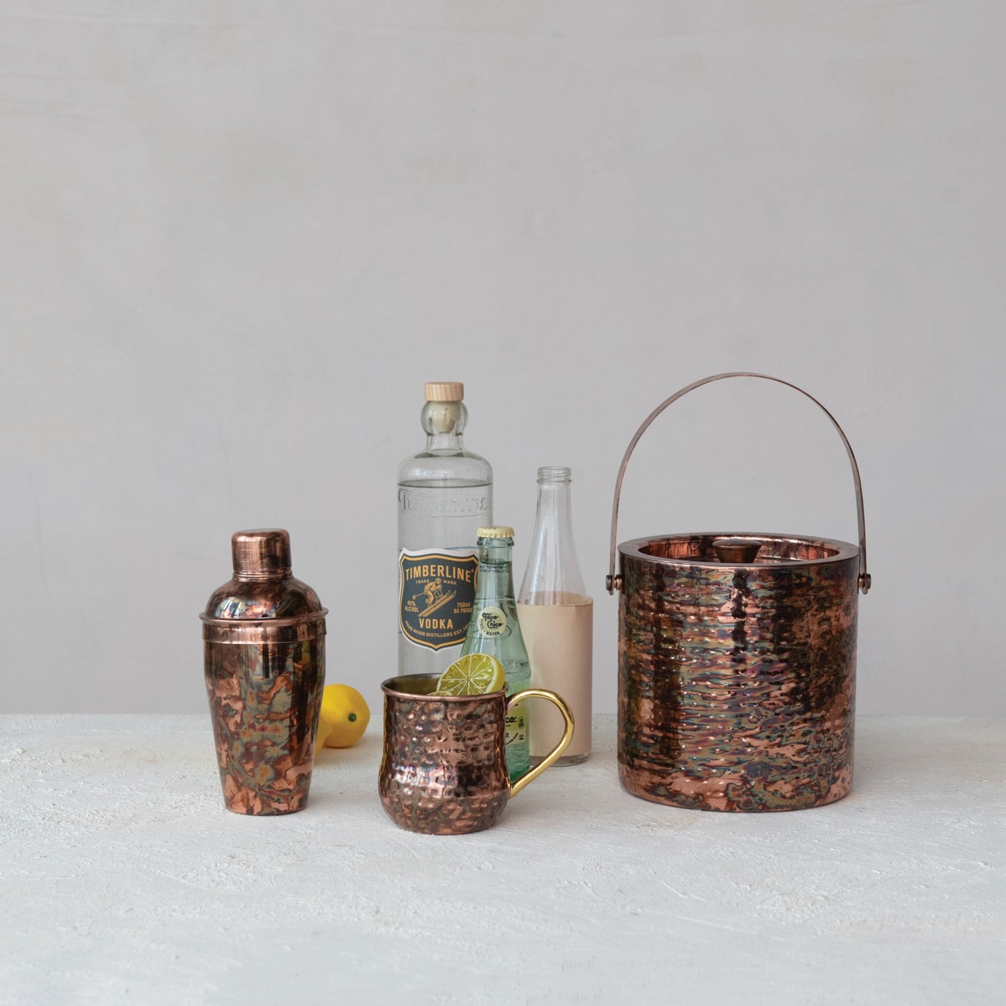 Hammered Mule Mug w/ Brass Handle, 16oz Copper Finish