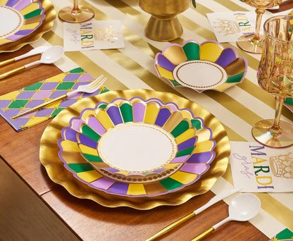 Mardi Gras Paper Salad Plates 8pk
