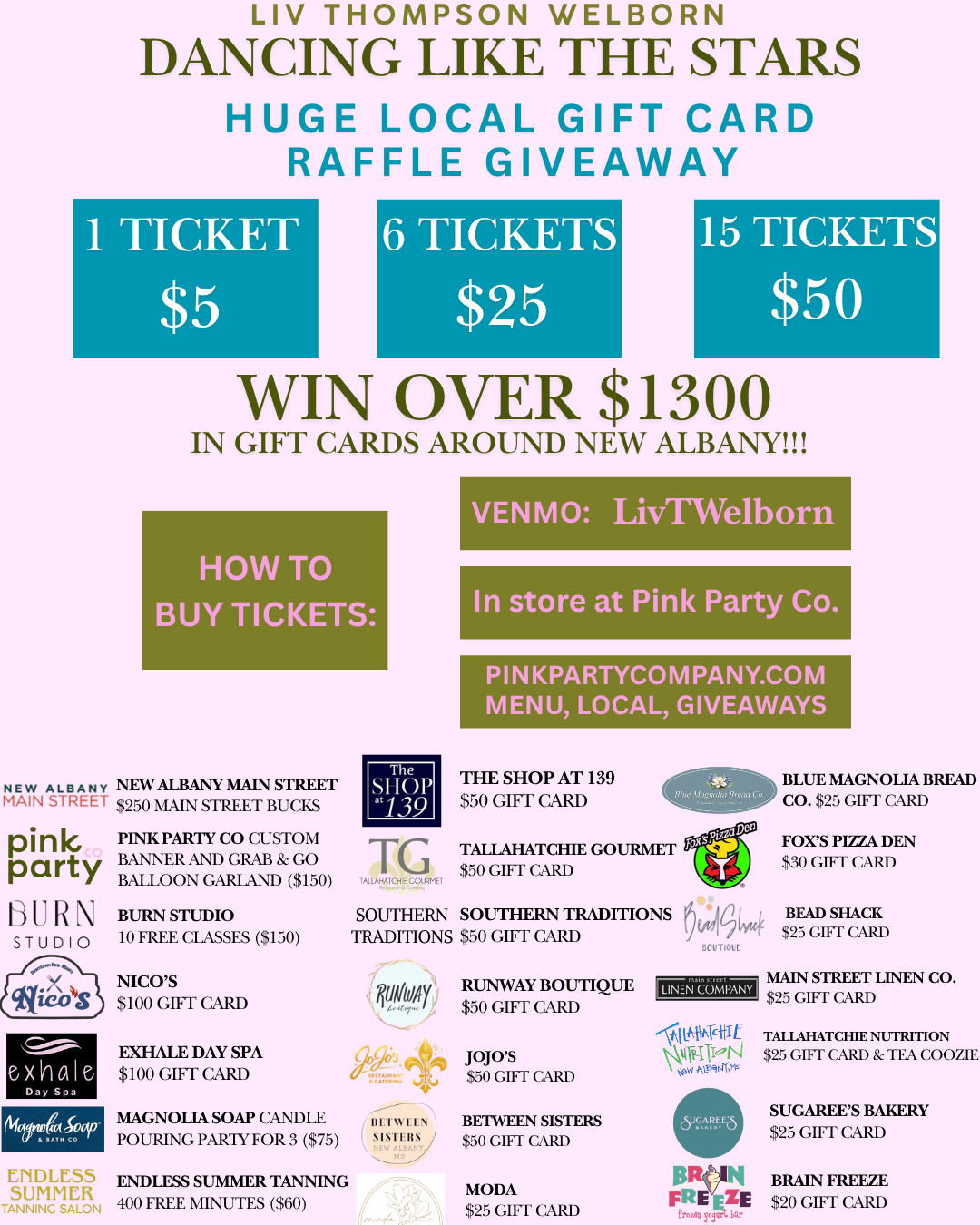 15 GIVEAWAY TICKETS- Giftcard Giveaway