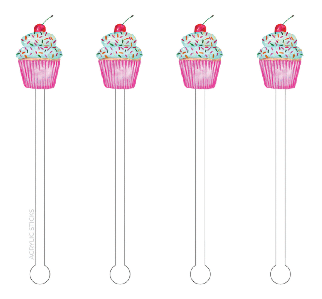 Sprinkle Cupcake Drink Stirrer