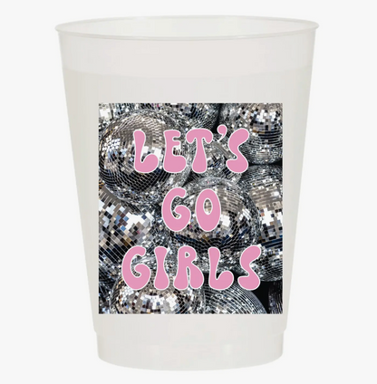 LET’S GO GIRLS DISCO BALL FROSTED CUPS - 16OZ SHATTERPROOF PARTY PACK
