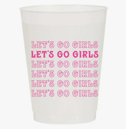 "Let's Go Girls" 16oz Frosted Shatterproof Party Cups – Pack of 6