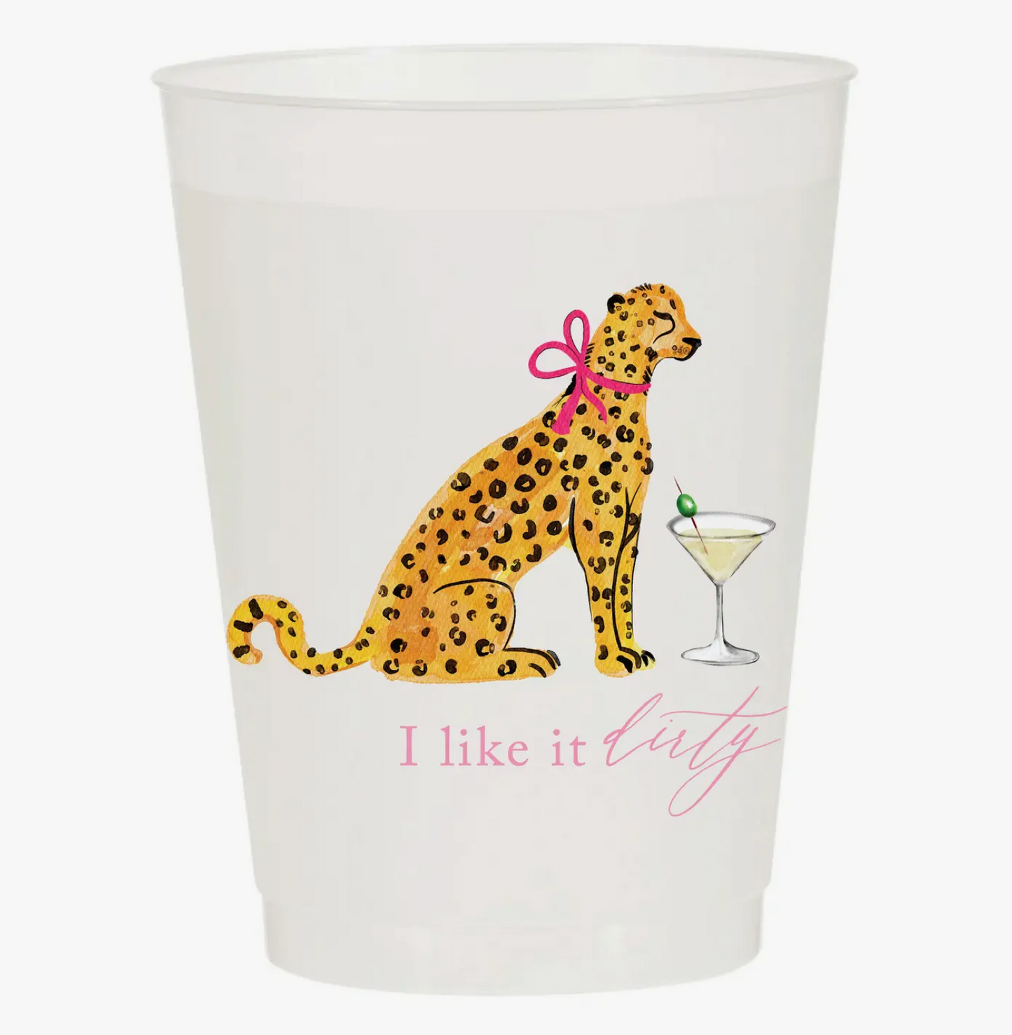 I Like it Dirty Cheetah Martini Frosted Cups