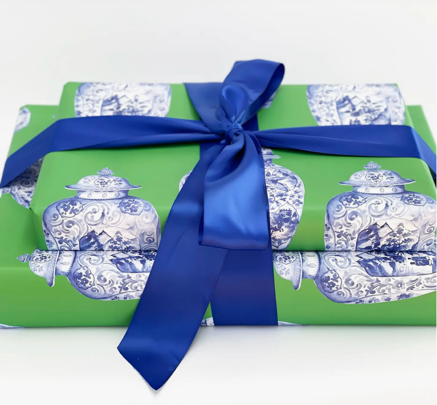 Green Chinoiserie Ginger Jar Gift Wrap