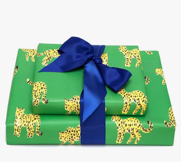 Green Leopard Gift Wrap