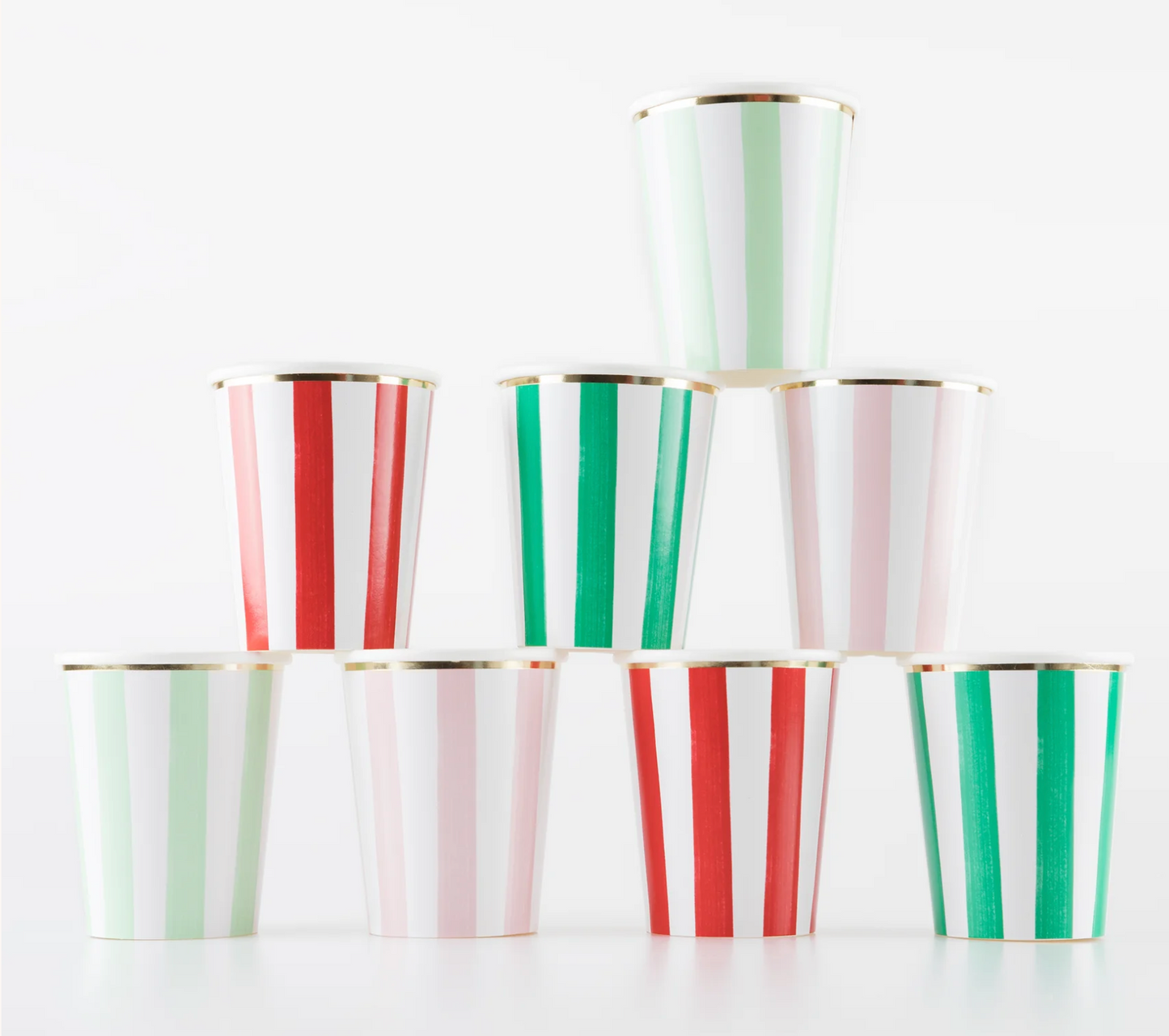 Christmas Striped Cups 8ct