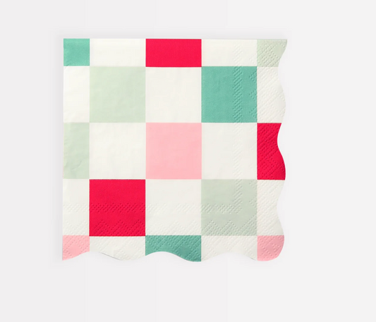 Christmas Checkered Napkins 16ct