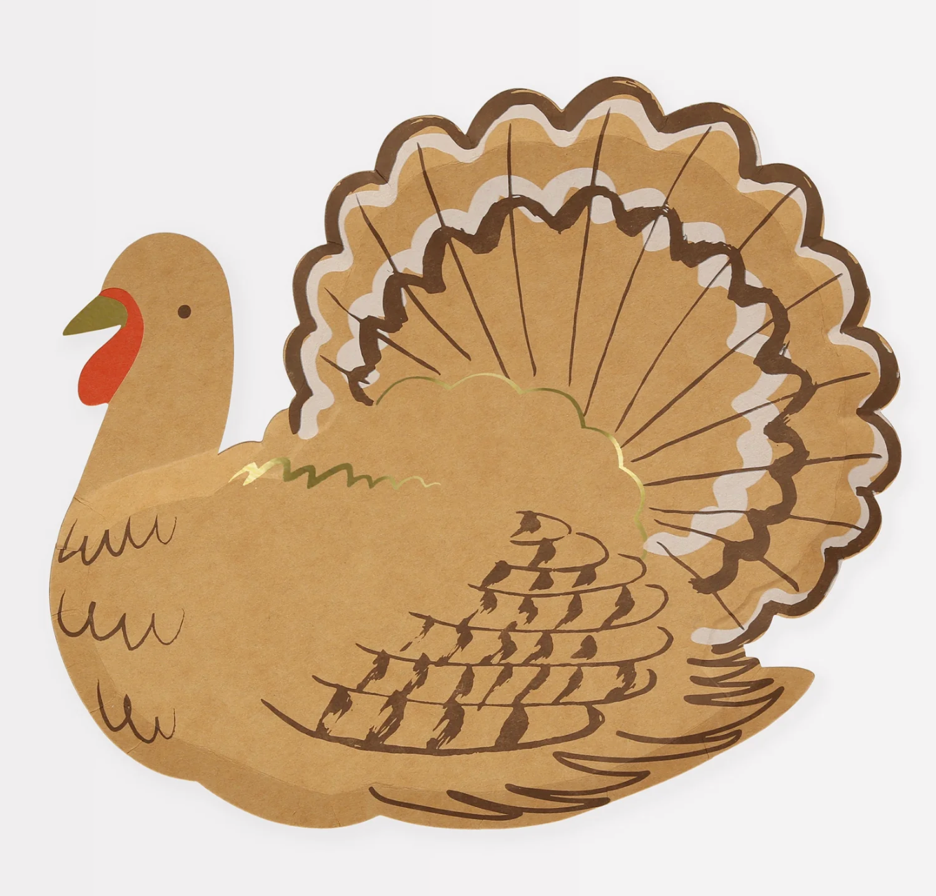 Meri Meri Turkey Die-Cut Plates 8ct