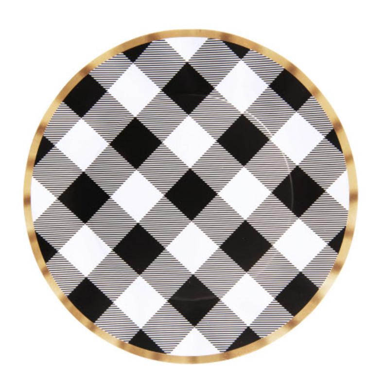 Wavy Buffalo Black Dinner Plate 8ct