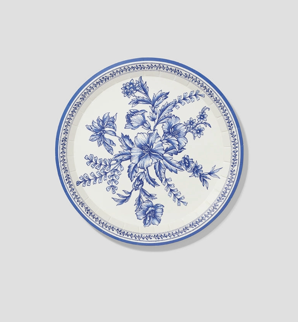 French Blue Toile Small Side Plates- 10ct