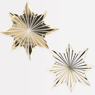 Meri Meri Gold Stripe Star Plates 8ct