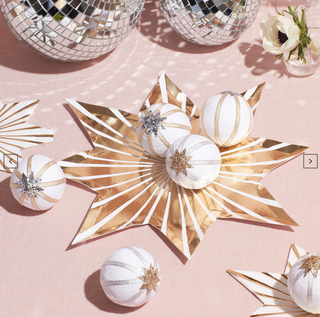 Meri Meri Gold Stripe Star Plates 8ct
