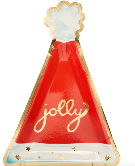 Jolly Santa Hat Plate 8ct