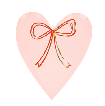 Meri Meri Heart with Bow Plates 8ct