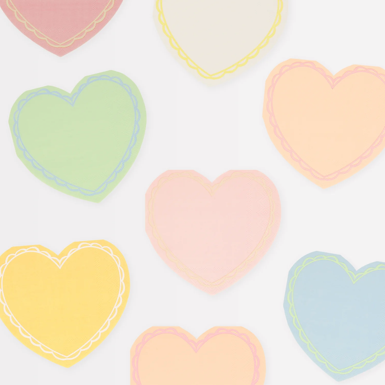 Meri Meri Pastel Heart Napkins 16ct