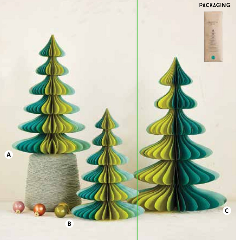 12x18 Honeycomb Christmas Tree w/ Glitter Edges