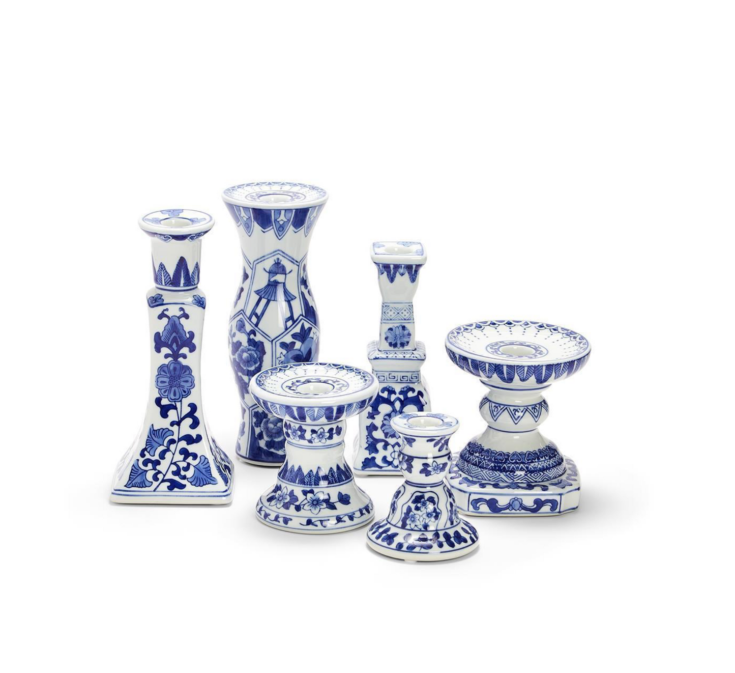 Canton Collection Candlesticks- Pillar and Taper