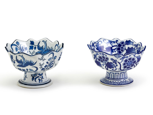 Canton Blue and White Footed Bowl