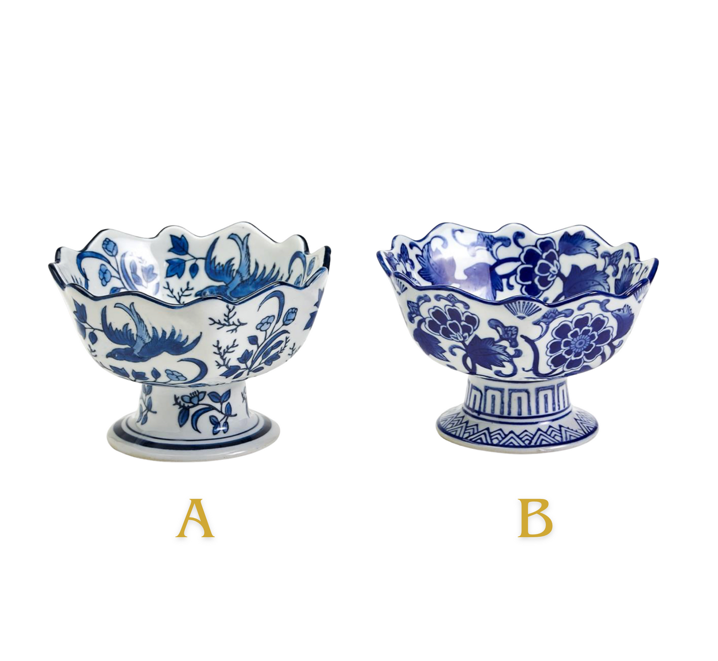 Canton Blue and White Footed Bowl