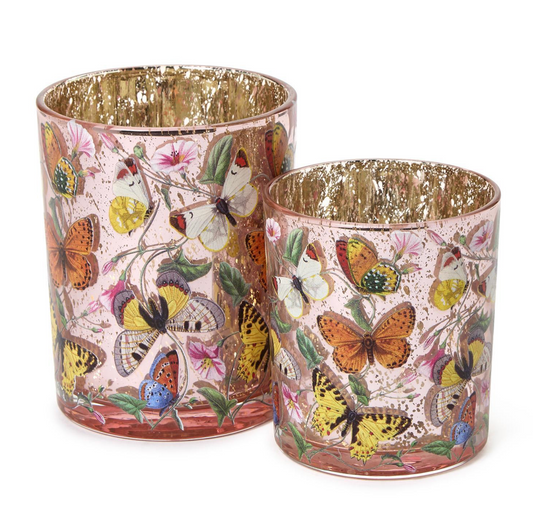 Glass Butterfly Silhouette Tealight/Votive Candleholders