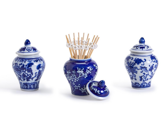 Mini Ginger Jar + 20 Pearl Food Picks, 3 Styles