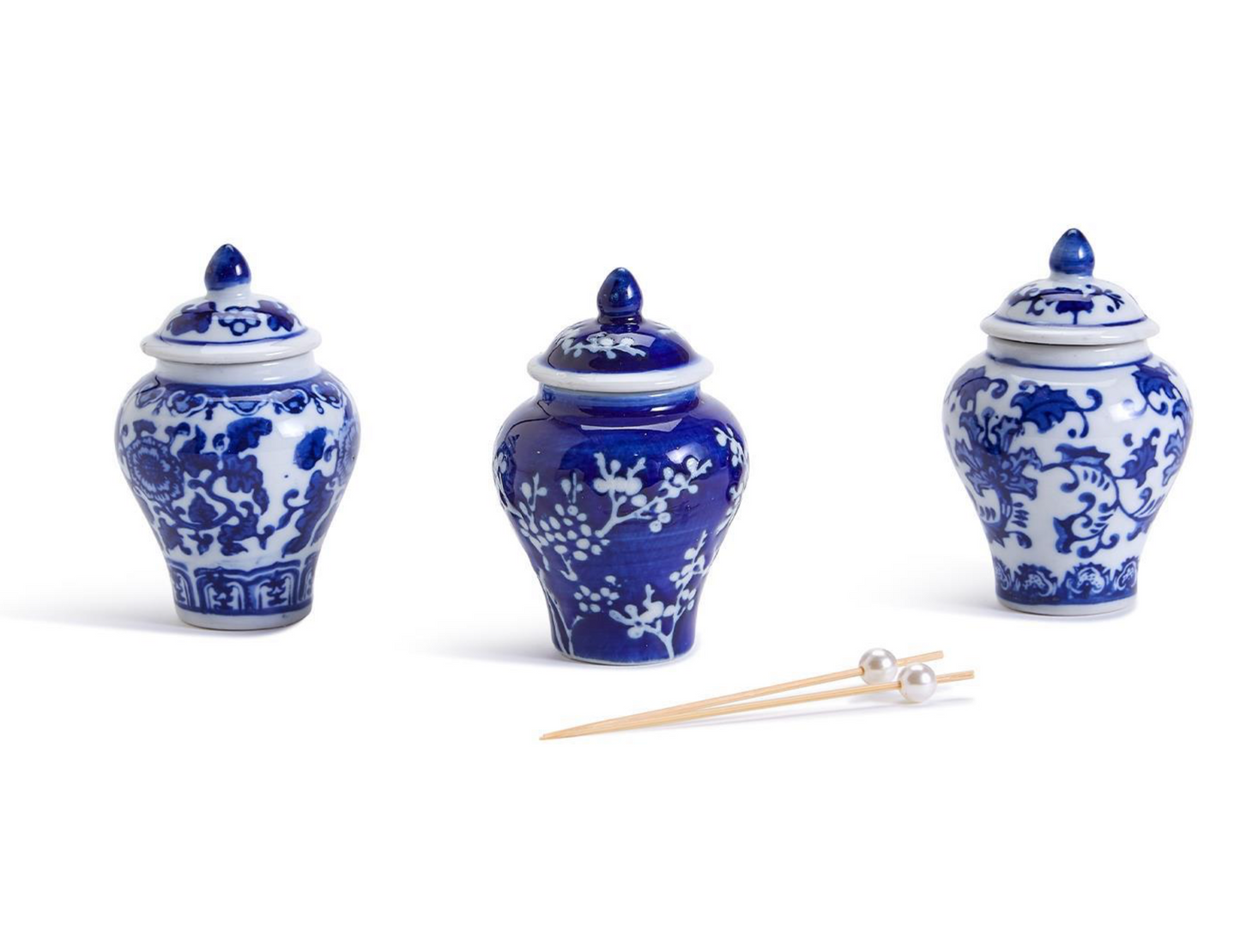 Mini Ginger Jar + 20 Pearl Food Picks, 3 Styles