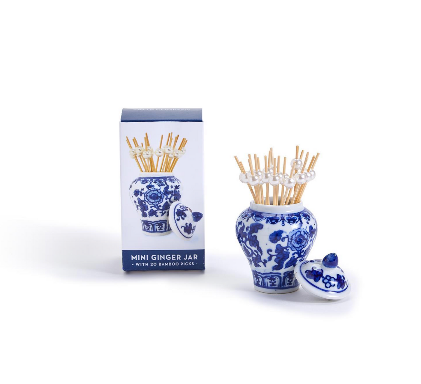 Mini Ginger Jar + 20 Pearl Food Picks, 3 Styles