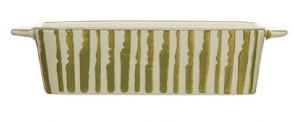 Stoneware Hand-Stamped Baker, 4 Styles