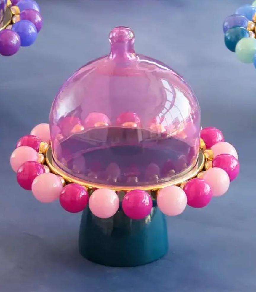 Glitterville BALLerina Small Cake Stand W/ Dome