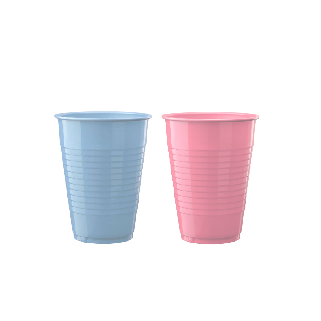 Powder Blue & Light Pink 12oz Plastic Cups 50ct