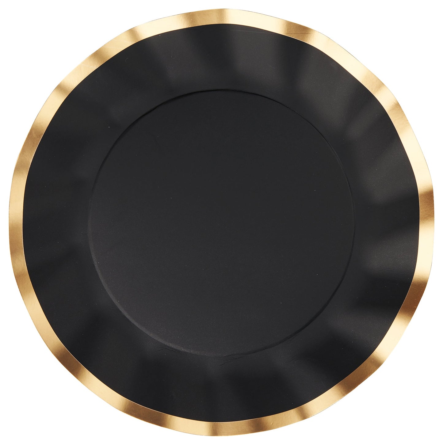 Wavy Salad Plate Black-8ct