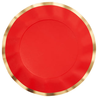 Wavy Salad Plate Red-8ct