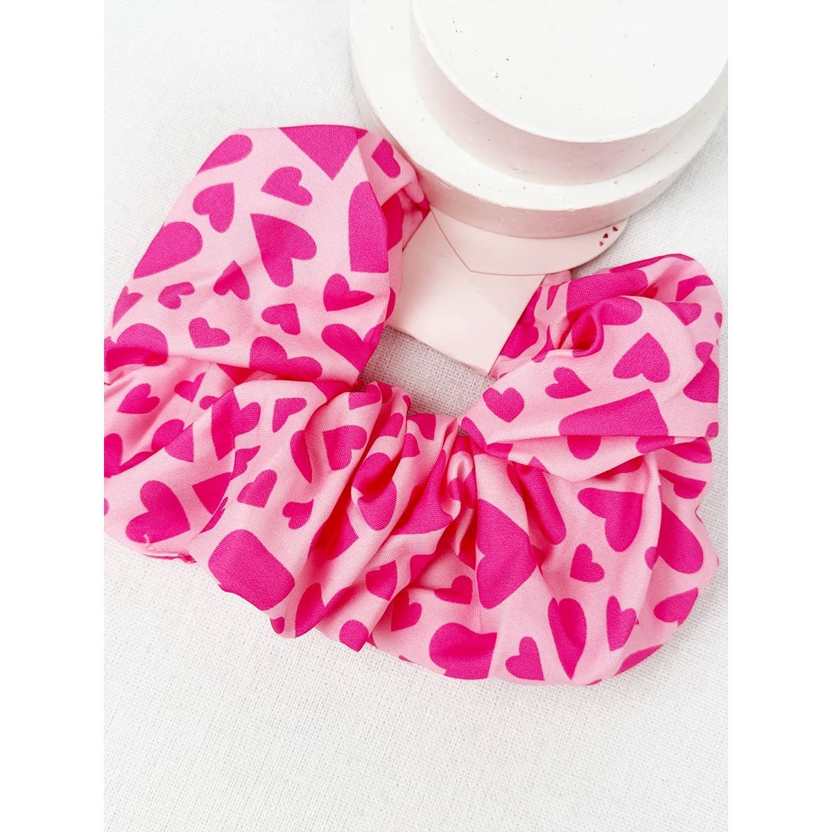 Heart Pattern Jumbo Hair Scrunchies